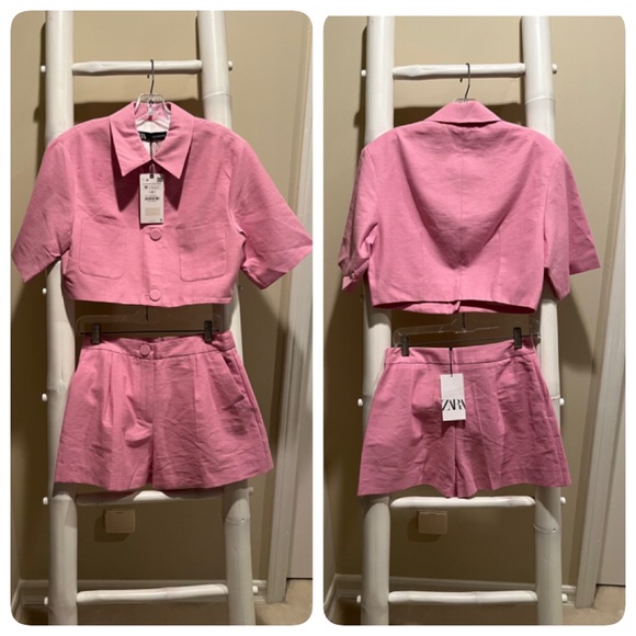 NWT Zara 2-Piece Cropped Button Blazer& Shorts Set - Picture 15 of 16